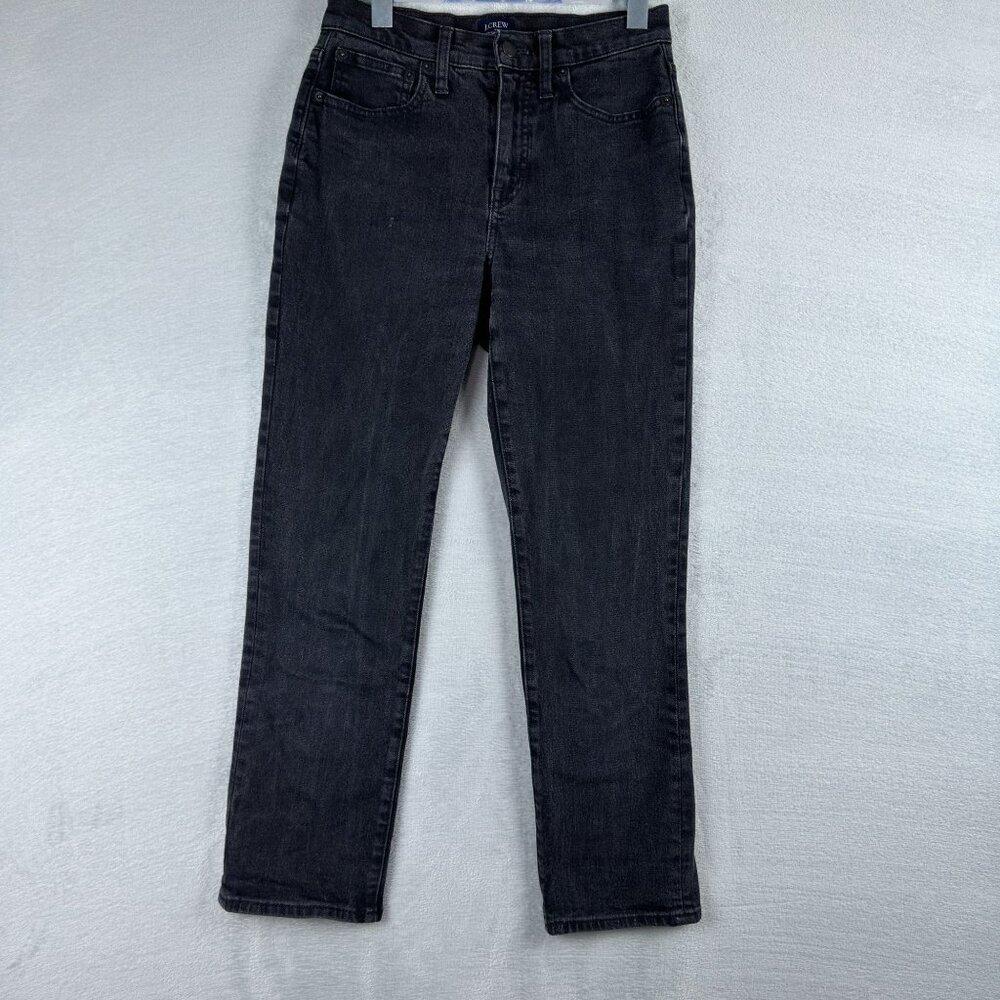 J. Crew Essential Straight Jeans Size 25 Charcoal Wash Denim Womens Black